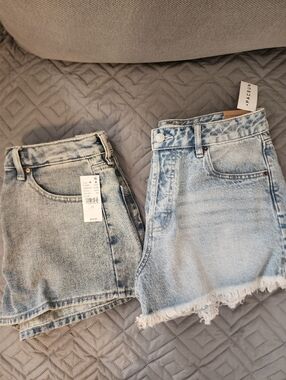 Pacsun denim shorts women 28 high rise 2 Pair Nwt